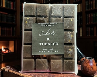 Hand-Poured Cedar & Tobacco Wax Melts – Cozy Autumn Scent (Soy Blend)