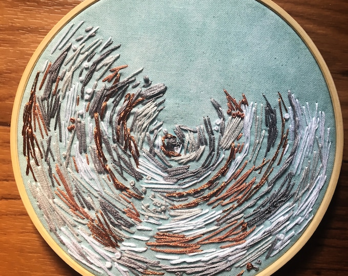 Abstract Hand Embroidery / Thread Painting / Fiber Art Wall Decor ...