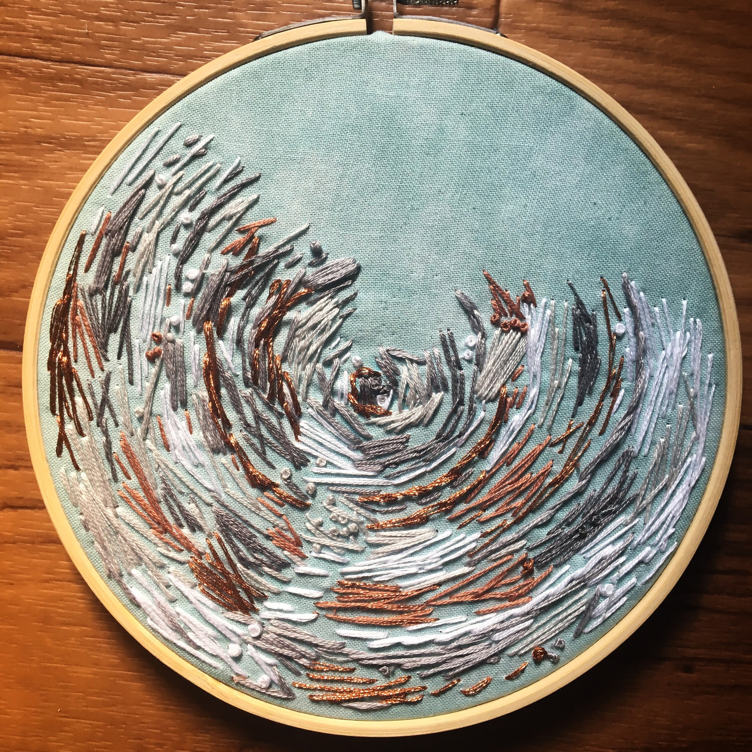 Abstract Hand Embroidery / Thread Painting / Fiber Art Wall Etsy