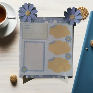 Floral Desk Notepad with Easel | 5x5 Memo Pad