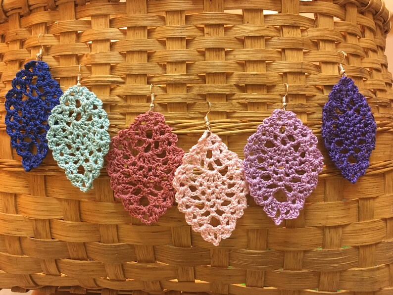 Elegant Pineapple Crochet Earrings Variety of Colors Available Etsy