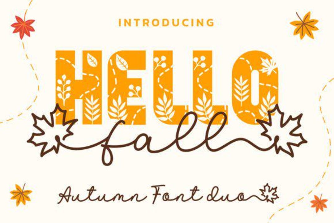 Hello Fall Duo Font, Serif Font, Handwritten Font, Calligraphy Font ...