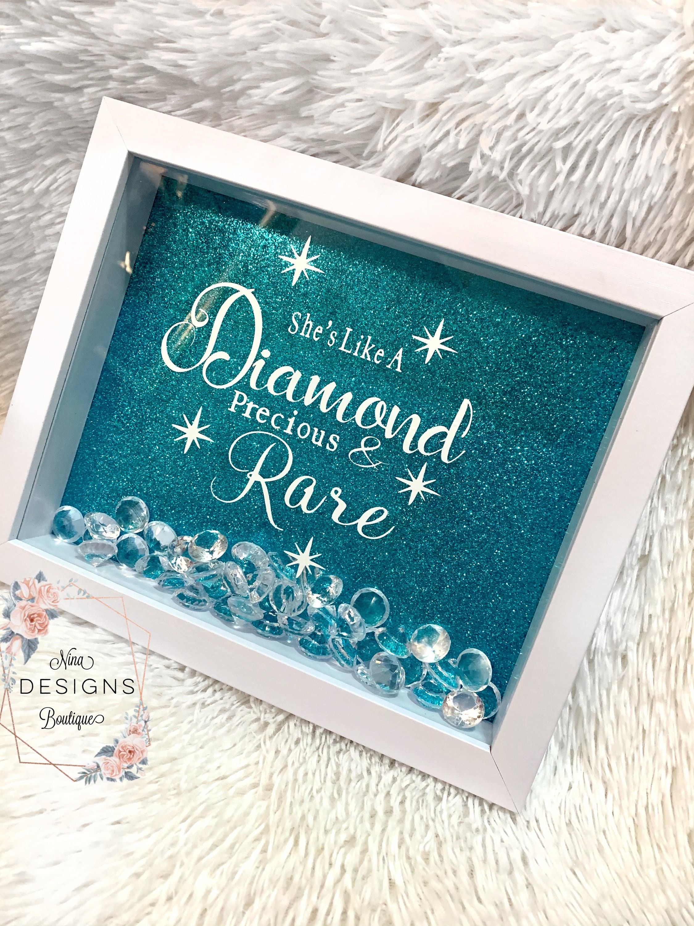 Diamond Shadow Box Shadow Box Decorative Shadow Box Gifts Etsy UK