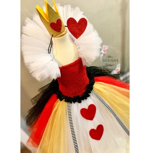 Queen of hearts inspired costume, girls Halloween costume, baby costume, photoprop tutu dress, halloween costume girls costume
