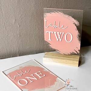 Acrylic table number, party table number, acrylic table number with stand, wedding table number