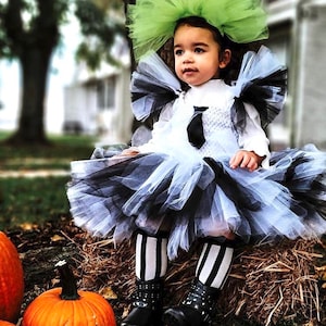 Beetle juice inspired tutu costume, Girls halloween costume, photoprop tutu costume, tutu dress