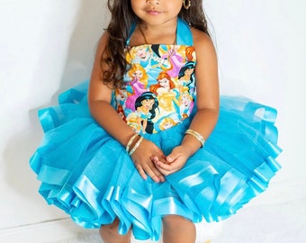 Princess tutu set, ribbon tutu, halter and tutu set, birthday tutu set, cakesmash tutu set, girls tutu, baby tutu set 2pc tutu set