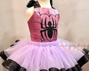 Spider girl inspired costume, girls costume, Halloween costume, baby costume, photoprop costume, pink spider girl