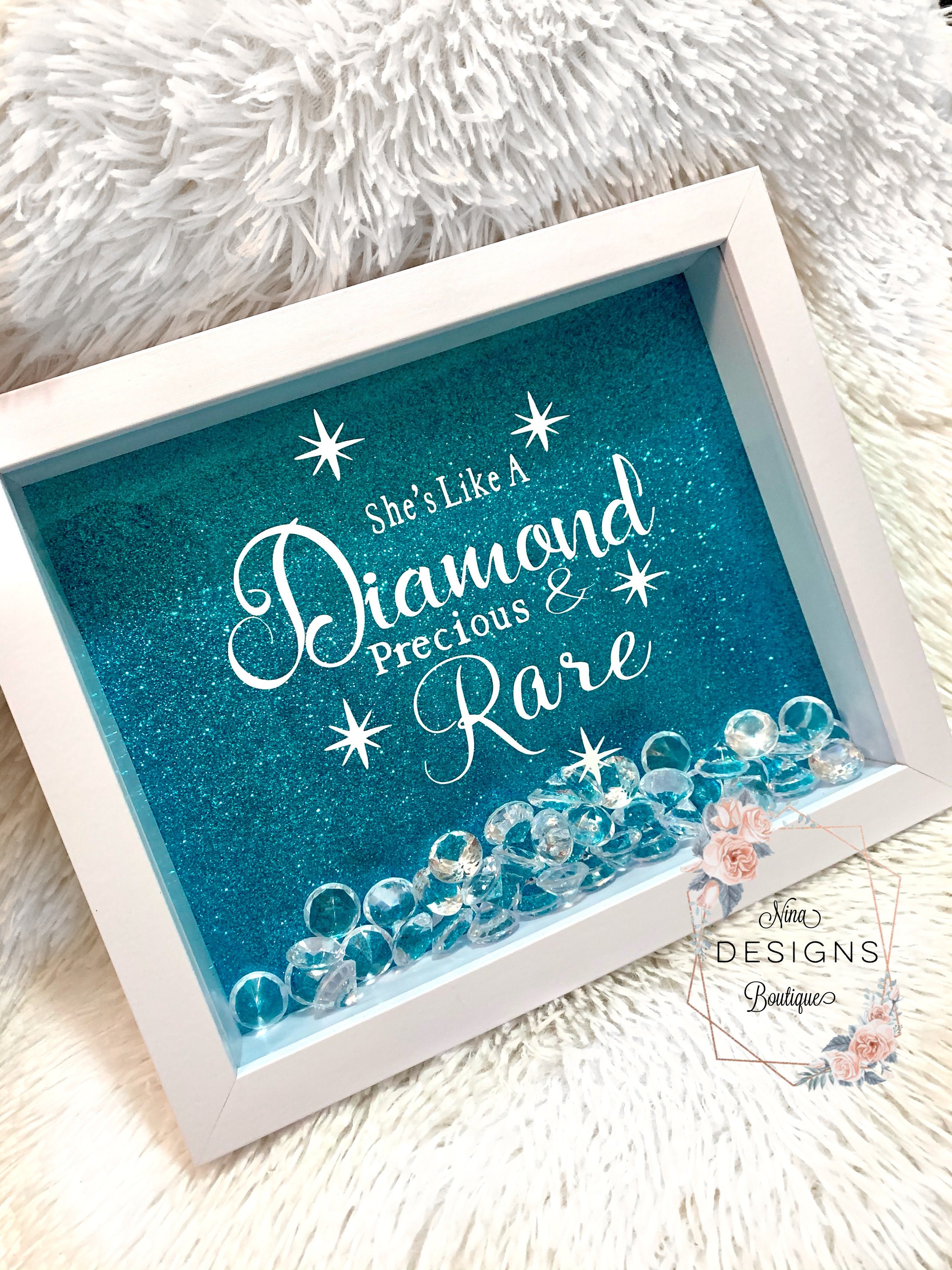 Diamond Shadow Box Shadow Box Decorative Shadow Box Gifts Etsy UK