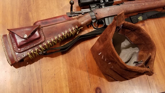 Lee Enfield Stock Cover W Cheek Rest - Leather Cheek Riser Lee Enfield Stock Cover W Cheek Rest - Leather Cheek Riser