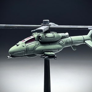 1x &quot;Juno&quot; Attack Helicopter - Missile carrier, super durable rotating blades, flex post, hex flight stand- UNPAINTED, This is NOT a toy!