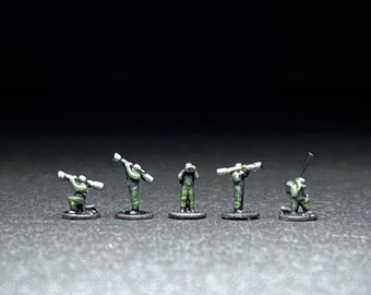 20x 6mm HUNTER Platoon - MPADS, Stinger, observer, radio op (flex antenna)  + bases - figures removed from supports, UNPAINTED, not a toy!