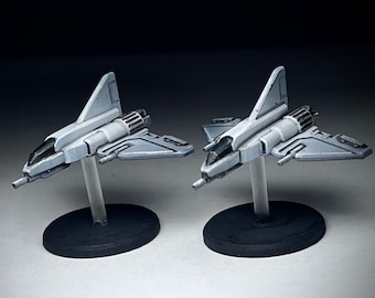 2x Bura light fighter. Base and stand included!- UNPAINTED, This is NOT a toy!