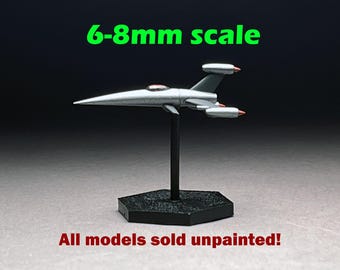 UNPAINTED, Not a toy, Retro Rocket v2, 40mm or 1.5 inches in length. NOT a display model