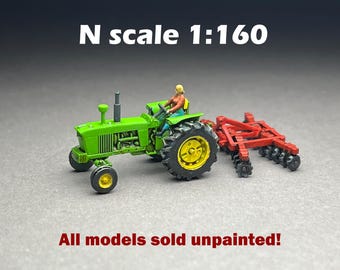 N Scale (1:160) UNPAINTED  - One (1) Model 4020 Female driver w harrow - this is NOT a toy!