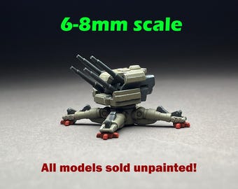 6-9mm scale. ONE (1)  - Emplaced Quad-J -  UNPAINTED, This is NOT a toy!