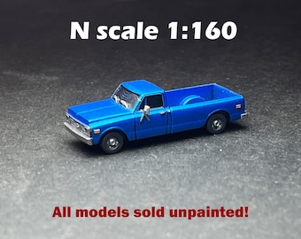 N Scale (1:160)  (2) Two 1971 c30 Longhorn trucks - UNPAINTED, this is NOT a toy!