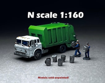 N Scale (1:160)  1957-1990 C600 Cab Over Engine, Garbage Truck - UNPAINTED, this is NOT a toy!