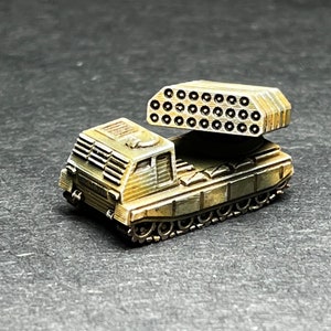 MLRS Multiple Launch Rocket System - One (1) vehicle included with 2 missiles pods- UNPAINTED, This is NOT a toy!