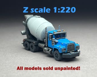 Z Scale (1:220) UNPAINTED One (1) American Bulldog Cement Mixer - NOT a toy!