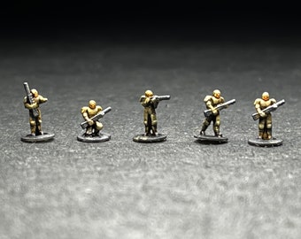 30x 6mm Troopers + 5 hex bases - figures come REMOVED from supports ready for  basing! Spare figs included!- UNPAINTED, This is NOT a toy!