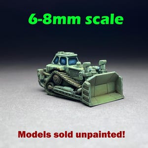 6-9mm scale  Dozer 9 Unpainted, Adult Gaming Model, NOT a toy!