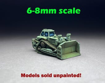 6-9mm scale  Dozer 9 Unpainted, Adult Gaming Model, NOT a toy!