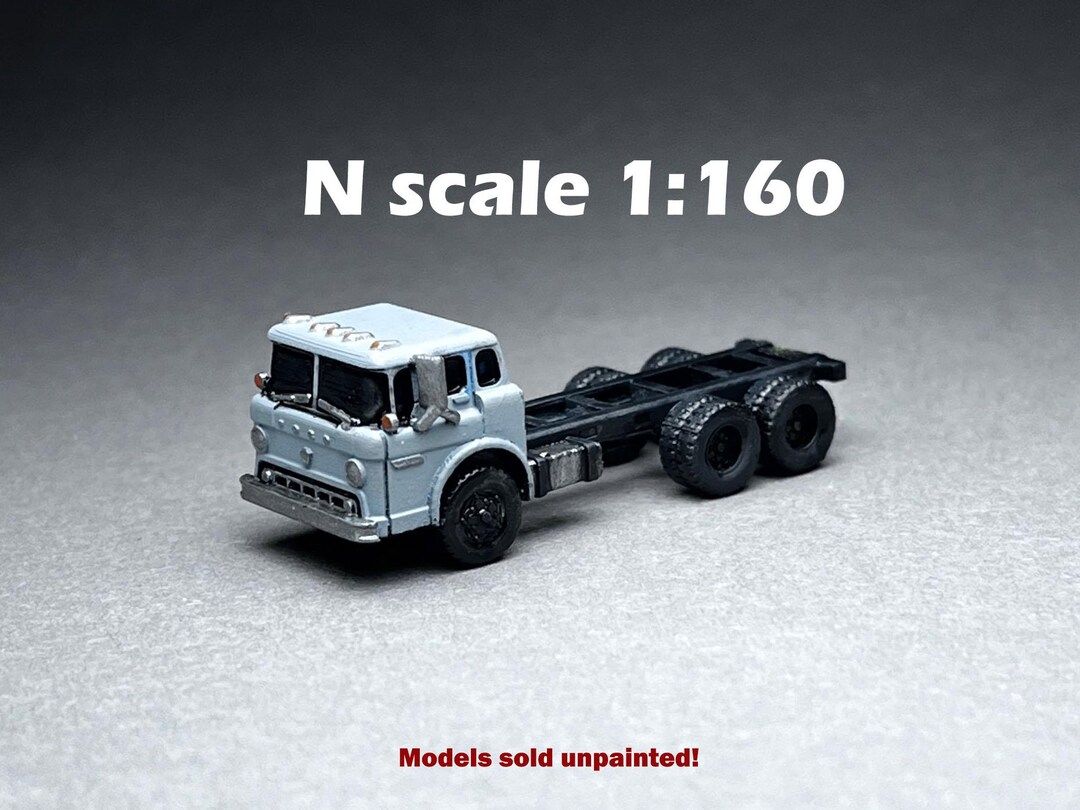 N Scale (1:160) W900L Tandem Axle Semi Truck – Unpainted Resin Model By IgMakes