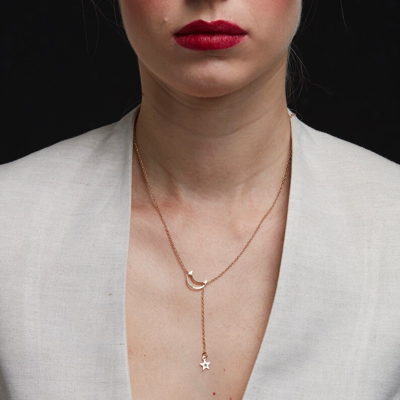 star pendant star necklace moon pendant Moon necklace