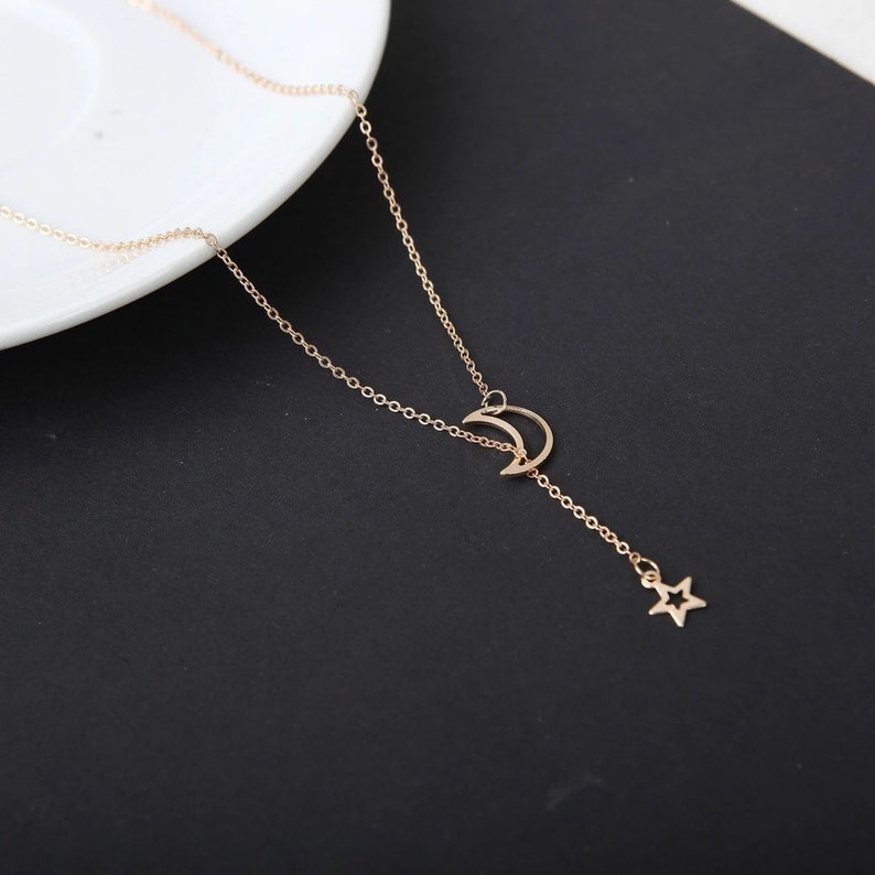 star pendant star necklace moon pendant Moon necklace