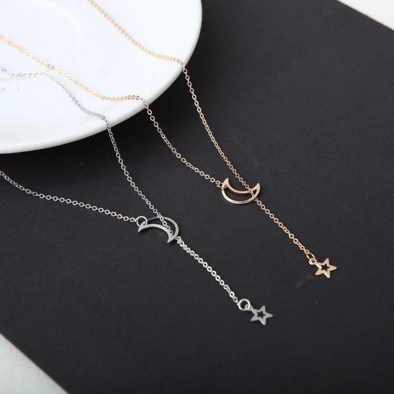 star pendant star necklace moon pendant Moon necklace