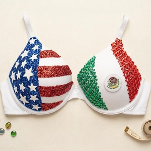 FIFA World Cup 2026 Glitter Bra • American Flag Bra - Patriotic