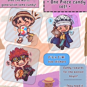 One Piece Candy Sticker Set