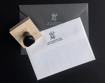 Return Address Rubber Stamp | Personalized Monogram Logo, Initials Stamp | Return Address Housewarming Gift | Wedding Invitation Stamp