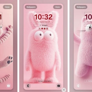 Phone Wallpaper| 3D animation\cartoonish\ Bundle \3D Lock Screen\playful and weird \Iphone\ IOS & Android Wallpaper\Kawaii