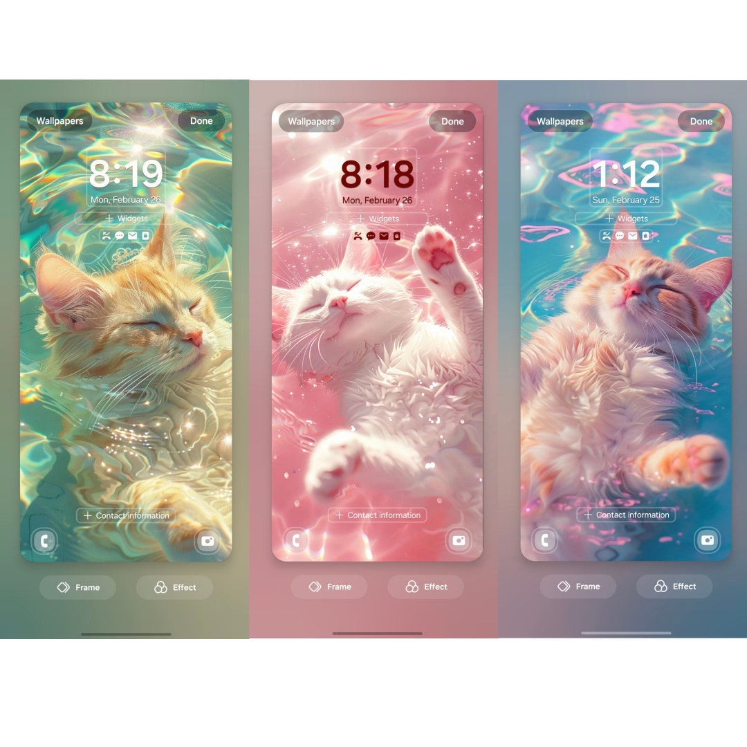 Dreamy Cute Cats Wallpaper Cats Wallpaper iPhone Bundle Lockscreen Pink ...