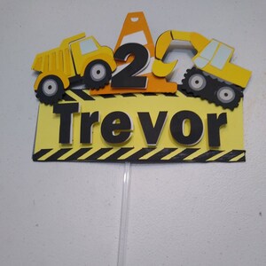 Construction Truck Cake Topper, dump truck personalized Cake Topper