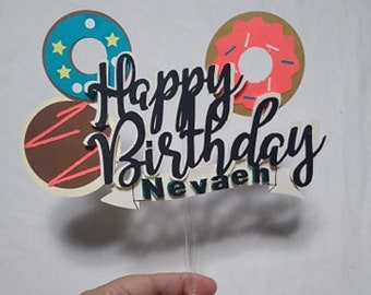 donut theme cake topper/donut topper/doughnut topper/ sprinkles