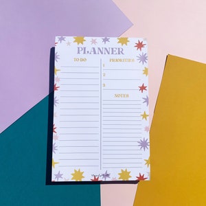Weekly planner, 6x9&quot; notepad, tear off deskpad, cute stationery, tear off memo pad