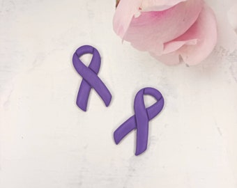 Pancreatic Cancer Awareness Pin, Hodgkin Lymphoma Awareness Pin, Daffodil Day Pin, Purple Ribbon, Charity Pin