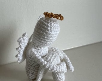 Patrón de crochet de ángel sentado