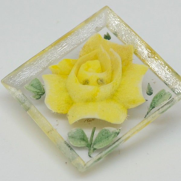 1950;s Reversed Carved Lucite Brooch