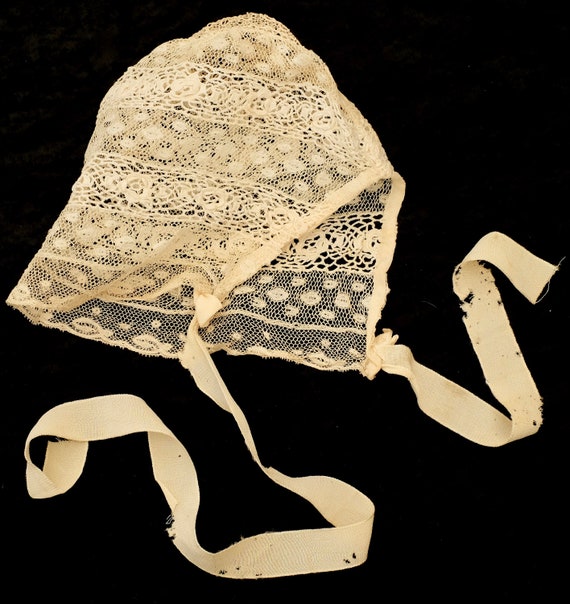 Edwardian Lace Baby Bonnet - image 3