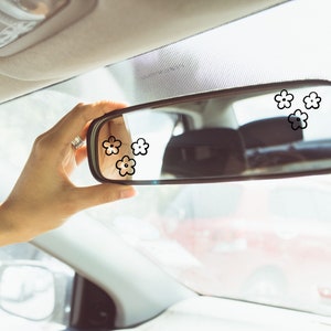Retro Flower Car Mirror Decal, Sticker, Car Decal, Rear View Mirror Sticker, Seen on TikTok, Gift for Mom, Self-Affirmation Decal