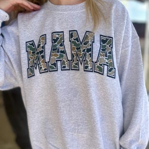 Camo Mama Oversized Print Old School Camo Sublimated Vintage Gildan Crewneck, Gildan T-shirt,