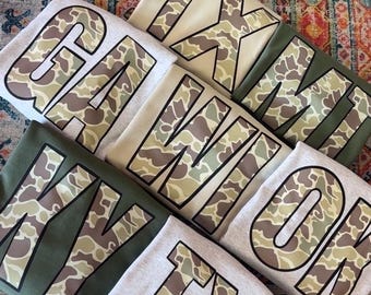 Custom State Old School Camo State Comfort Colors T-shirt, Tx, Ga, Ok, La, Ms, Fl, Gildan Crewneck, Fall Apparel, Gildan T-shirt, CC t-shirt