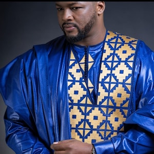 AGBADA voor mannen, Afrikaanse AGBADA, Afrikaans trouwpak, pak bruidsjonkers, pak bruidegom, Afrikaanse herenkleding, 3-delig herenpak, gratis DHL Express