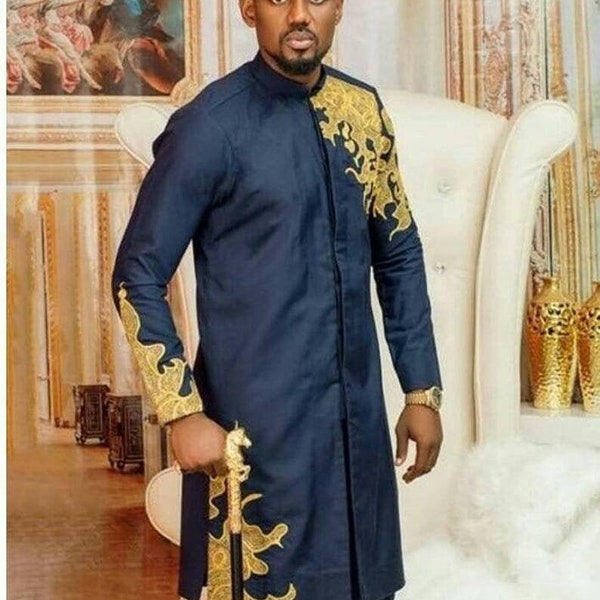 African mens clothing, dashiki outfits attire for groomsmen wears family matching suits, embroidery wedding dresses with caps and gele