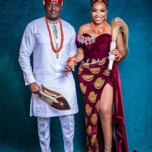 Igbo Wedding Outfit: African Couple Matching Attire, George Dress