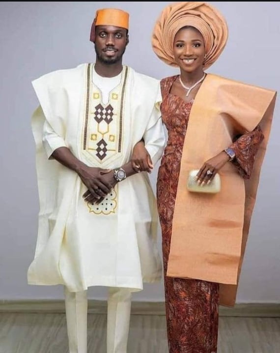 Abiti da uomo africani Agbada, abiti da sposa, abiti aso oke ebi